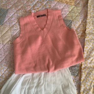 Sportsgirl Pink Oversized Sweater Vest 